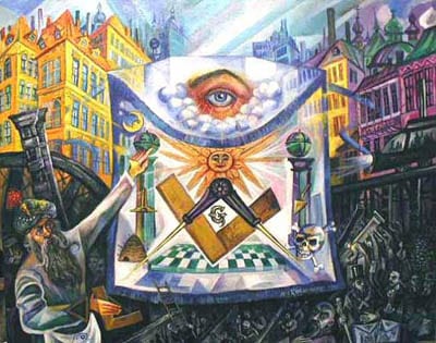 Masonic Oil Painting